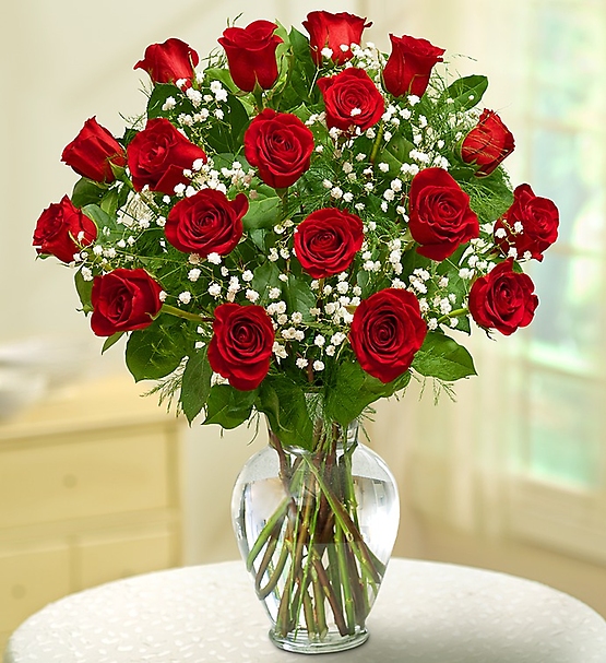 Elegant Long Stem Red Roses
