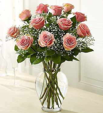 Elegant Long Stem Pink Roses
