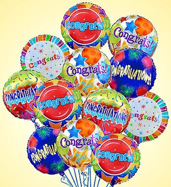 Congratulations Mylar Balloon Bouquet