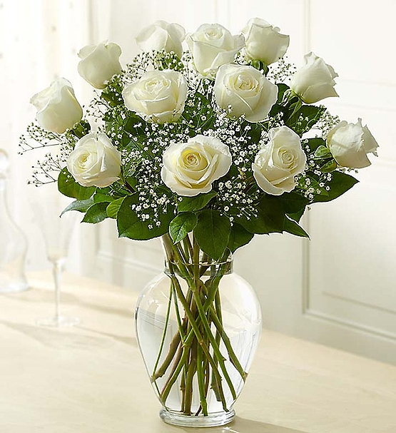 Rose Elegance Long Stem White Roses