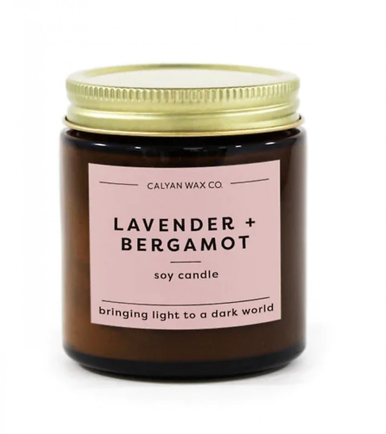 Calyan Mini Amber Jar Lavender Bergamot Candle