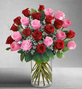 Ultimate Elegant Long Stem Pink &amp; Red Roses