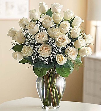 Premium Long Stem White Roses for Sympathy